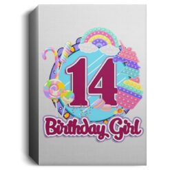 14th Birthday Fidget Toy Pop It Birthday Girl 14 Years Old Deluxe Portrait Canvas