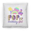 4th Birthday Rainbow Fidget Pop It Birthday Girl 4 Year Old Square Pillow