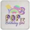 3rd Birthday Rainbow Fidget Pop It Birthday Girl 3 Year Old Drink Coaster