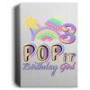 3rd Birthday Rainbow Fidget Pop It Birthday Girl 3 Year Old Deluxe Portrait Canvas