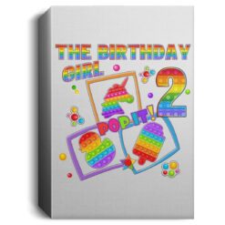 Fidget Toy Pop It Birthday Girl 2 Year Old 2nd Birthday Kids Deluxe Portrait Canvas