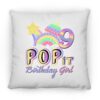9th Birthday Rainbow Fidget Pop It Birthday Girl 9 Year Old Square Pillow
