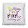 7th Birthday Rainbow Fidget Pop It Birthday Girl 7 Year Old Square Pillow
