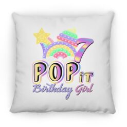 7th Birthday Rainbow Fidget Pop It Birthday Girl 7 Year Old Square Pillow