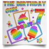 Fidget Toy Pop It Birthday Girl 7 Year Old 7th Birthday Kids POSSQE Satin Square Poster