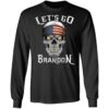 Lets Go Brandon Skull Head American Flag Long Sleeve T-Shirt