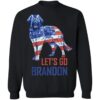 Retro Dog US Flag Funny Gift Lets Go Brandon Sweatshirt