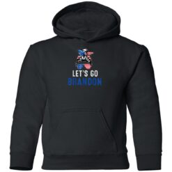 Lets Go Brandon Messy Bun America Flag Pullover Hoodie