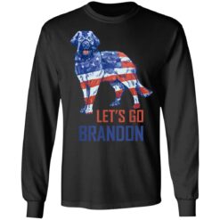 Retro Dog US Flag Funny Gift Lets Go Brandon Long Sleeve T-Shirt