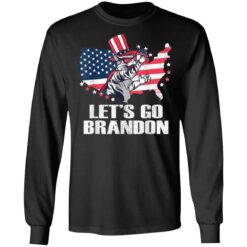 Lets Go Brandon Cat US Flag Funny Gift Idea Long Sleeve T-Shirt