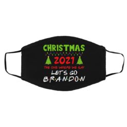 Merry Christmas 2021 We Say Lets Go Brandon Face Mask