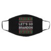 Merry Christmas Lets Go Brandon Ugly Christmas Sweater Face Mask