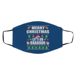 Merry Christmas Lets Go Brandon Ugly Sweater Christmas Face Mask