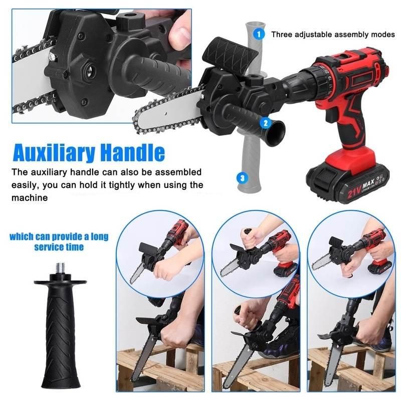 4/6 Inch Electric Drill Modified To Electric Chainsaw Adapter Tool Portable Conversion Head Kits Woodworking Pruning