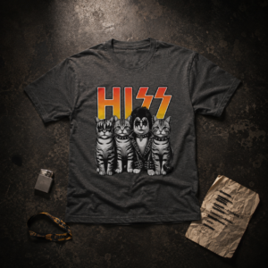 HIZZ Cat Rock Band Parody Graphic T-Shirt