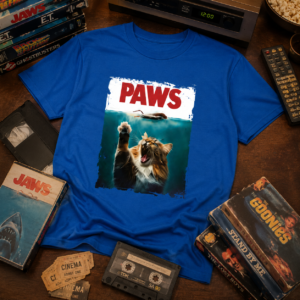 PAWS Jaws Parody Funny Cat & Mouse T-Shirt