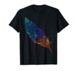 Colorful Feather Native American Indigenous Tribal Art T-Shirt