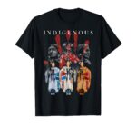 Native American Indigenous-Themed T-Shirt with Red Hand Design, Small