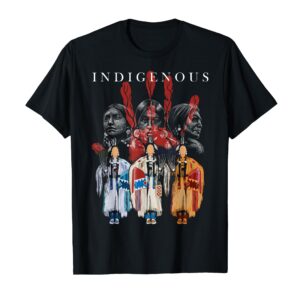 Native American Indigenous-Themed T-Shirt with Red Hand Design, Small
