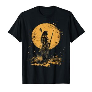 Native American Indian Chief Warbonnet Moon Pride T-Shirt