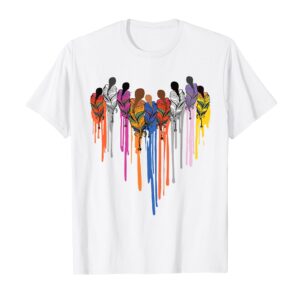 Women's Heart Shape Watercolor Native American Heritage Month T-Shirt