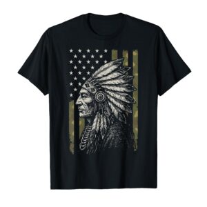 Native American Indigenous USA Flag Patriot T-Shirt