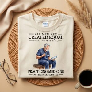 Doctor Shirt, All Men Are Created Equal Only The Best Still Practicing Medicine In Their Seventies, 70th Birthday Gift for Grandpa