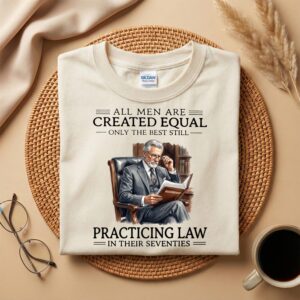 Lawyer Shirt for Men, Still Practicing Law in Their Seventies Tee, 70th Birthday Attorney Gift