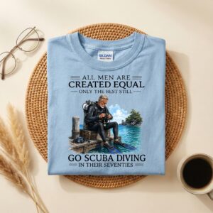 Go Scuba Diving in Their Seventies Shirt, Funny Scuba Diver T-Shirt, 70th Birthday Gift for Him