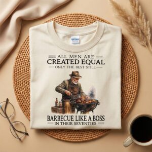Barbecue Like a Boss in Their Seventies Shirt, Funny BBQ Dad Tee, 70th Birthday Gift