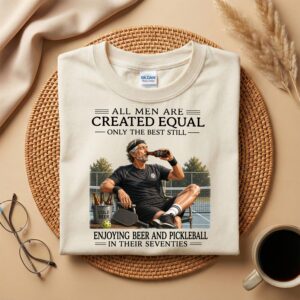 70th Birthday Pickleball Beer T-Shirt, Still Enjoying Pickleball in Their Seventies