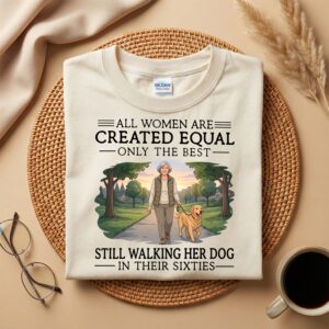 Still Walking Her Dog in Their Sixties T-Shirt, Vintage Grandma Pet Tee, 60th Birthday or Mother's Day Gift