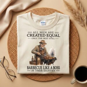 Barbecue Like a Boss in Their Eighties Shirt, Funny BBQ Dad Tee, 80th Birthday Gift
