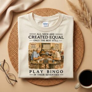 Play Bingo in Their Seventies Shirt, 70th Birthday Bingo Player Tee, Bingo Lover Gift