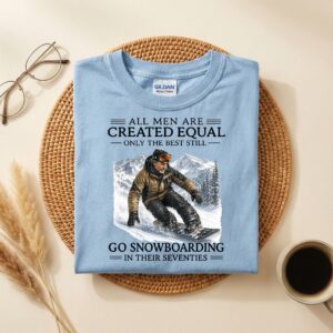 Snowboarding Grandpa Shirt, Funny 70th Birthday Snowboard Tee, Go Snowboarding In Their Seventies, Snowboard Lover Gift