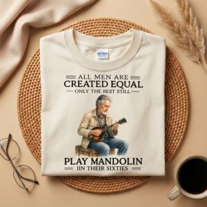 60th Mandolin Player Birthday Shirt, Funny Music Lover Gift, Play Mandolin In Their Sixties Tee, Mandolin Musician Grandpa Gift