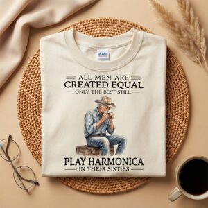 60th Harmonica Player Birthday Shirt, Funny Music Lover Gift, Play Harmonica In Their Sixties Tee, 60th Grandpa Birthday Gift