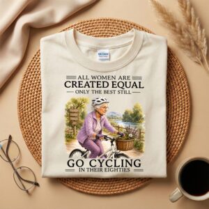 80th Birthday Cycling Grandma Shirt, Funny Senior Cyclist Tee, Vintage Bicycle Lover Gift