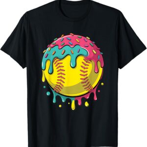 Ice Cream With Sprinkles Softball Drip Girls T-Shirt Sapelle Shirt