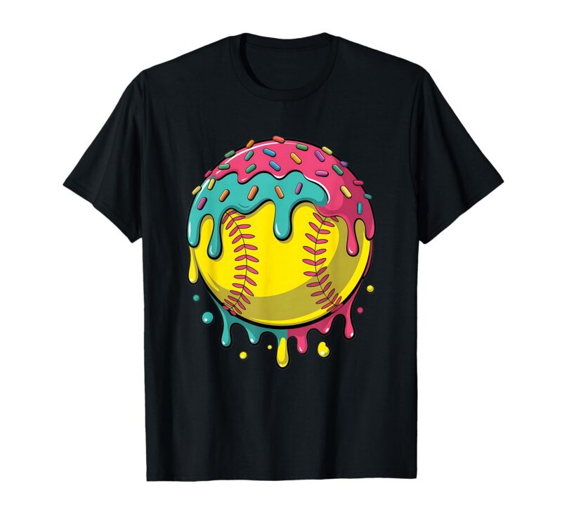Ice-Cream-With-Sprinkles-Softball-Drip-Girls-T-Shirt-Sapelle-Shirt Ice Cream With Sprinkles Softball Drip Girls T-Shirt Sapelle Shirt