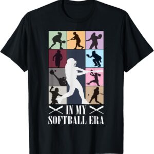 In My Softball Era Funny Groovy Retro Softball Girl T-Shirt Sapelle Shirt