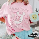Minnie-Pink-Ghost-Halloween-Retro-Est-1971-WDW-Matching-Family-Graphic-Tee Minnie Pink Ghost Halloween Retro Est 1971 WDW Matching Family Graphic Tee
