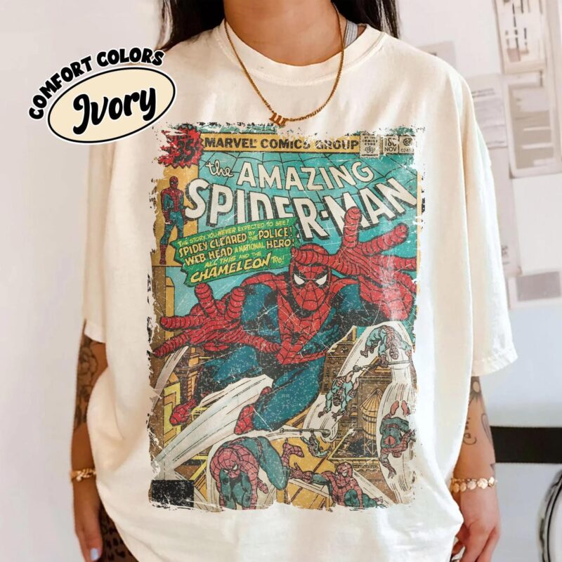 Retro Amazing Spider-Man Avengers Superhero Graphic Tee for MCU Fans