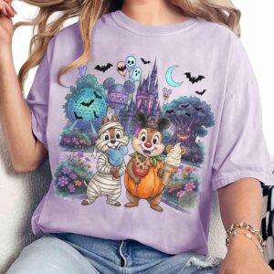 Retro Disney Chip 'n Dale Halloween Graphic Tee - Double Trouble Spooky Season Ice Cream