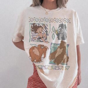 Retro Disney Tarzan Characters Safari Jungle Graphic Tee