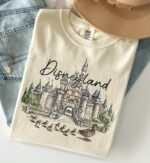 Retro Disneyland Castle with Ducks Graphic Tee