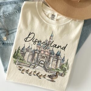 Retro Disneyland Castle with Ducks Graphic Tee