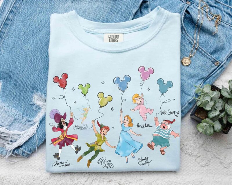 Retro Peter Pan Signatures Balloon Graphic Tee