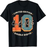 Sapelle Shirt 10th Birthday Double Digits T-Shirt for Girls