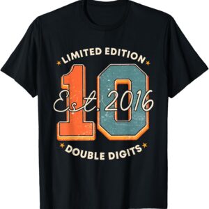 Sapelle Shirt 10th Birthday Double Digits T-Shirt for Girls